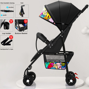 Lüks bebek arabası 2 1 arabası için 1-3 yaşında bebekler düşük fiyat Strollers bebekler düşük fiyat katlanabilir puset vagon - Product Image 3