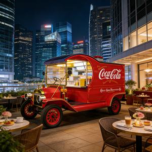 Camion de restauration vintage électrique, chariot de restauration mobile pour la promotion <span class=keywords><strong>Coca</strong></span>-<span class=keywords><strong>Cola</strong></span>, certifié CE, usine OEM - Product Image 2