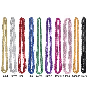 قلادات خرز معدنية مخصصة من HLC بطول 33 بوصة وعرض 6 ملم لحفلات الكرنفال، متوفرة باللون الأحمر والأزرق والذهبي لتزيين حفلات العروض - Product Image 6