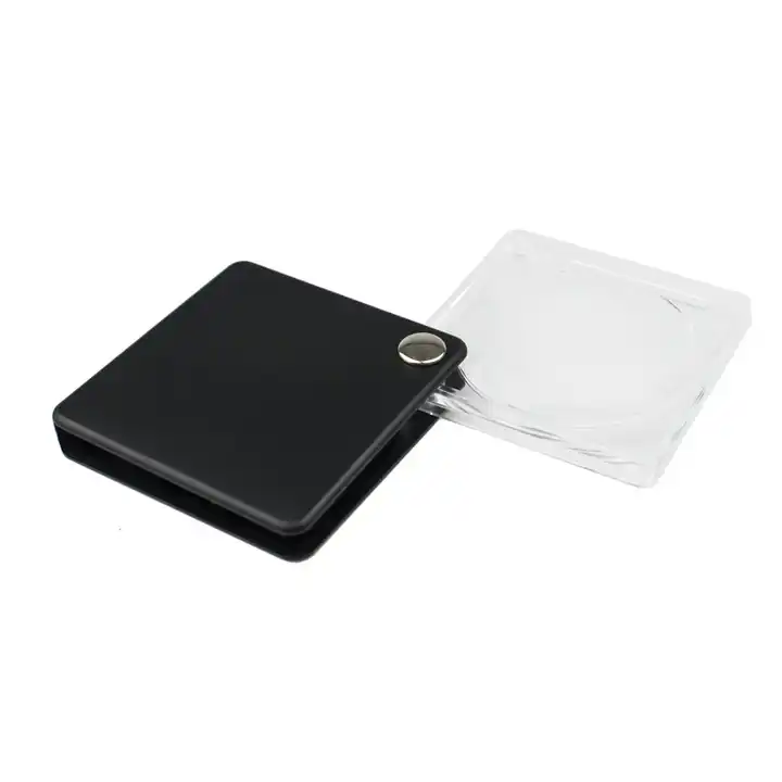 5x Handheld Mini Pocket Magnifying Glass Square Plastic Foldable
