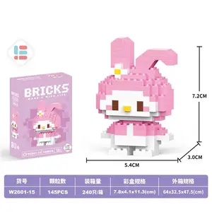 Ensembles de blocs de construction bon marché de 60 styles figurines d'animaux de dessin animé mignon Sanriio Melody Pokemen Pikachus Block Buildings avec boîte de couleur
