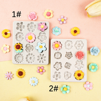 Çoklu Gül Çiçeği Silikon Şeker Hamuru Kalıbı Kek Ve Cupcake Süsleme DIY Pasta Aracı Yeniden Kullanılabilir Esnek