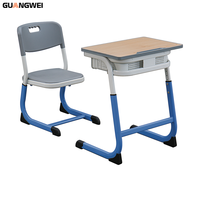 Meubles de classe confortables et réglables GUANGWEI, bureaux et chaises individuels pour l'apprentissage des élèves