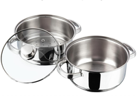 Fabricant chinois, ensemble de cuisine de luxe en acier inoxydable 304 de qualité, 3 pièces, vente en gros, ensembles de casseroles, marmites à soupe et à bouillon