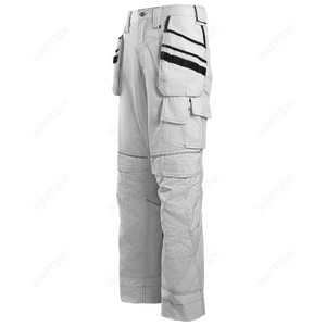OEM White Cargo Pants <strong>Painter</strong> Work Wear <strong>Trousers</strong> Uniform Men's Workwear Work <strong>Trousers</strong> With Codura Pockets and Zipper - Product Image 5