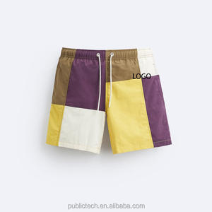 OEM personalizado impresión completa ajustable en línea cordón pantalones cortos de natación Patchwork cuatro colores hombres Bermudas - Product Image 6