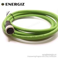 Elektrischer M12 Gewindestecker Männlich Weiblich 4-polig 5-polig 8-polig 12-polig M12 Stromkabel mit Netzwerkverbindung