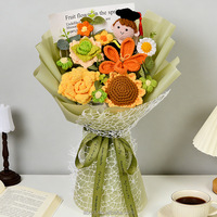 Fournisseur de fleurs au crochet, cadeau d'anniversaire, cadeau de remise de diplôme, bouquet de fleurs au crochet fait main créatif pour enfants