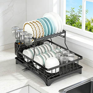 Escurridor de Platos para Encimera con Bandeja, Secado Rápido, Multifuncional, Organizador de Fregadero de Cocina, Forma Cuadrada, Uso Doméstico - Product Image 2