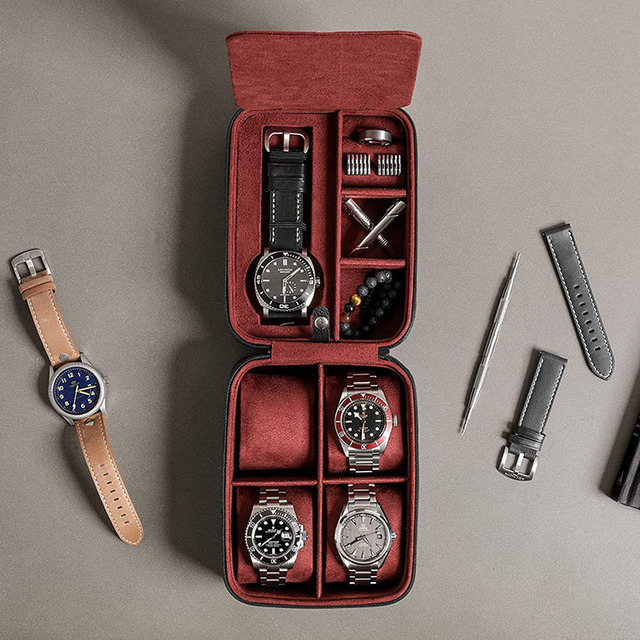 Portable Anti-Scratch Watch Organizer - PU Leather Storage Case for Home/Travel, Luxury Gift