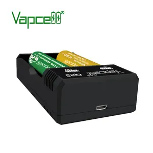 Fast ชาร์จ Vapcell Q2S USB Charger 1A * 2 สําหรับ 3.7 v 18650 21700 26650 แบตเตอรี่ลิเธียมไอออนแบบชาร์จไฟได้