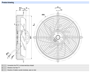 Ventilador Axial de CA ebm-papst S4E250-AH02-01 de 250 mm, Ventilador de Refrigeración Industrial para Sistemas HVAC - Product Image 2