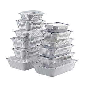 Plateaux oblongs en aluminium de petite taille avec couvercles 450ML 13x10x4.2cm, récipients jetables en aluminium, 20 + tailles