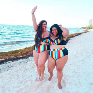 2022 nueva mujer gorda estilo de moda Split cintura alta <span class=keywords><strong>Bikini</strong></span> 5XL traje de baño de talla grande traje de baño gordo - Product Image 2