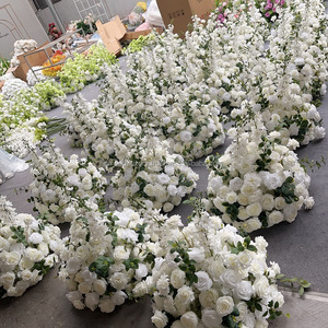 Boule de fleur blanche et ivoire lisse, fleur artificielle, centre de table, décor de mariage, boule de fleur en plomb de route - Product Image 3