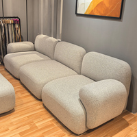 Ensemble de canapé sectionnel modulaire 3 places de luxe nordique meubles de salon en forme de L avec sol en velours chaise en bois simple
