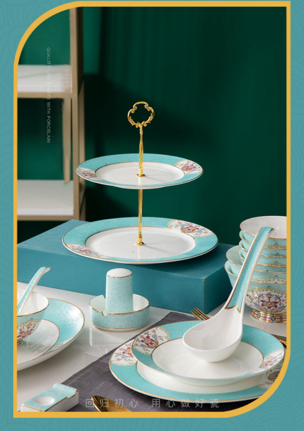 高級陶器セット 香蘭社 ルリ花丸紋 高級茶器セット 土瓶1＋蓋付湯呑5 R3003-AJF