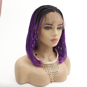 Bện tóc giả tóc cho phụ nữ da đen Headband, ren phía trước tóc giả tóc con người mũ với đóng cửa, tóc giả glueless gần tôi bện mô hình - Product Image 4