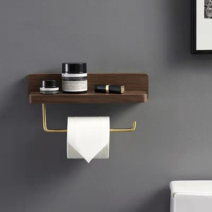 Porte-papier toilette mural, porte-papier toilette mural en bois pour salle de bain/hôtel - Product Image 3