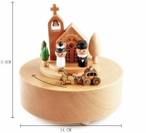 Fiesta de Navidad campana de madera maciza caja de música boda Iglesia canción conocer caja de música de madera - Product Image 5