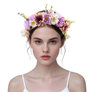 Diadema Romántica con <span class=keywords><strong>Flores</strong></span>, Horquilla para el Cabello, Tocado Floral para Bodas y Fiestas, para Novias y Mujeres - Product Image 2
