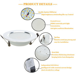 Luz LED Empotrable Redonda para Techo, 3W 5W 7W 9W 12W 15W 18W, AC110V, Iluminación Interior, Blanco Cálido, Blanco Frío, Downlight, Aluminio - Product Image 3