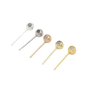 18K solid gold universal <b>earring</b> <b>post</b>, 925 silver needle, glue bead <b>earring</b> <b>post</b>, 14K gold-plated positioning and adjusting - Product Image 5