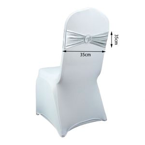 Fundas Elásticas para Sillas OEM Más Vendidas, Fundas de Satén Doradas para Decoración de Banquetes de Boda - Product Image 2