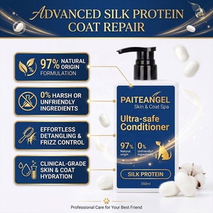 Après-shampoing en gros pour animaux de compagnie, protéine de soie 97% naturelle, réparation du pelage canin, ultra-sûr, démêlant, 350ml, OEM - Product Image 1