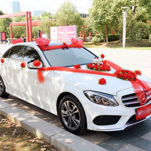 Matrimonio di lusso decorazione floreale arrangiamento centrotavola matrimonio <span class=keywords><strong>auto</strong></span> fiore nastro fiocchi floreali <span class=keywords><strong>per</strong></span> <span class=keywords><strong>auto</strong></span> da sposa da sposa - Product Image 4