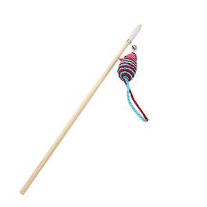 Pet kedi Teaser oyuncaklar tüy keten değnek kedi Catcher Teaser sopa kedi interaktif oyuncaklar ahşap çubuk fare oyuncak - Product Image 6