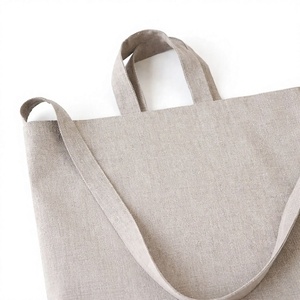 High Quality 14x16 Inches Linen Shoulder Tote Bag Drawstring <b>Rope</b> Long Handle Custom Logo Private Label Wholesale Eco Friendly - Product Image 3