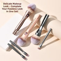 Mini Kit de Pinceaux Cosmétiques de Voyage 4-en-1 Détachable avec Poils en Fibres Synthétiques, Option Logo Personnalisé, Outils de Maquillage Prêts à l'emploi pour Mascara