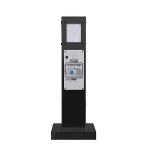 <span class=keywords><strong>Colonne</strong></span> de <span class=keywords><strong>prise</strong></span> de courant de jardin électrique extérieure noire avec courant nominal 10A/16A, conception étanche et durable - Product Image 2