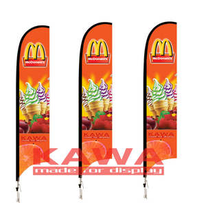 Bannière de plage concave de 15 pieds tiges de drapeau volant avec pointe de piquet au sol pour la publicité de bannière - Product Image 5