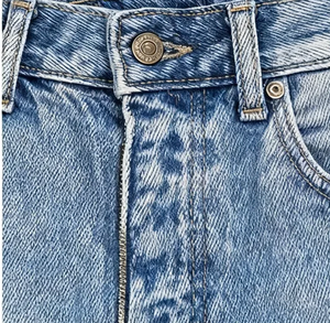 กางเกงยีนส์วินเทจทรงตรงสำหรับผู้ชาย Wangsheng รุ่น <span class=keywords><strong>Original</strong></span> Fit เอวกลาง สีซีดปานกลาง ผ้าฝ้าย 100% ลายเรียบ ไม่มีลายพิมพ์ - Product Image 4