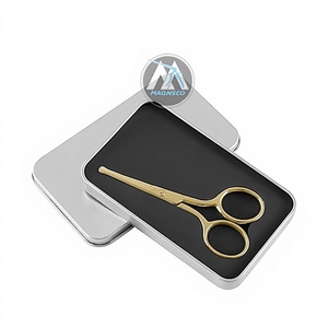 Tijeras para vello nasal de acero inoxidable con hoja recta y punta afilada, tijeras pequeñas de plástico, kit de seguridad para recortar el vello. - Product Image 4