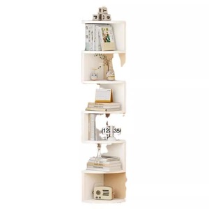 Modern Minimalist MDF Home Living Room Corner <b>Wall</b>-<b>Mounted</b> Multi-Tiered Storage Rack Shelf Partition Organizer Bookshelf - Product Image 4