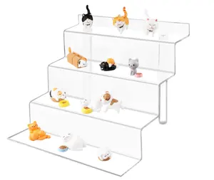 Amazon heißer Verkauf Acryl Step Display Riser Clear Counter Top 4 Stepped Shelf Riser