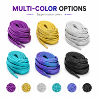 Lacets plats métalliques scintillants or et argent brillants pour baskets, vente en gros personnalisée Mingjia
