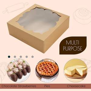 Cajas para Tartas Marrones con Ventana, Ideales para Tartas, Galletas, Pastel de <span class=keywords><strong>Queso</strong></span>, Postres Caseros - Product Image 3