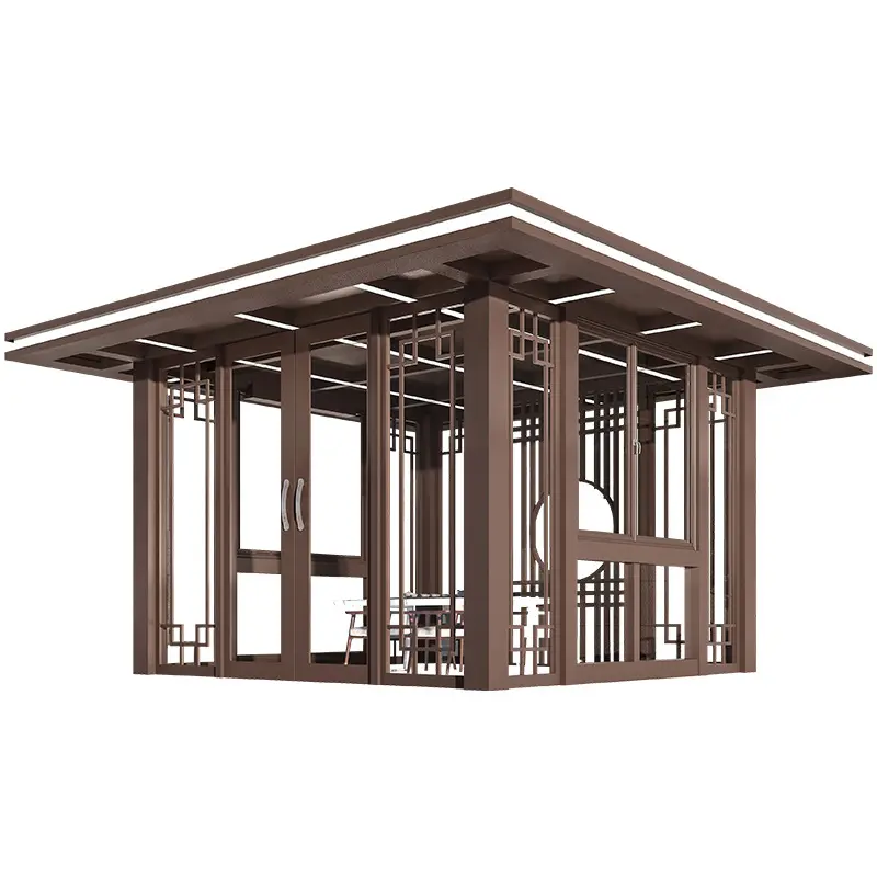 Gian hàng gió mạnh và dễ dàng lắp ráp nhôm gazebo mở mái hiên pergola gian hàng ngoài trời