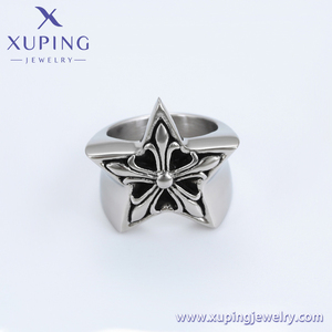 <span class=keywords><strong>Anello</strong></span> XUPING JEWELRY 15870 a Forma di Stella con Motivo Floreale Nero Stile Hip Hop Cool Unisex - Product Image 4