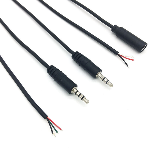 2.5mm 3.5mm AUX Mono Cable 3 Pole 4 Pole Male Female Audio Cables