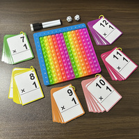 Jouet sensoriel mathématique pour l'éducation préscolaire : Tableau de la table de multiplications et cartes flash de multiplication avec cartes mathématiques multiples – Outil d'apprentissage