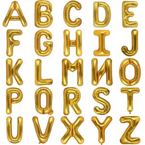 All'ingrosso 16 Pollici 26 Pz Oro Rosa Lettera in Alluminio Numeri di Alfabeto Palloncino per la Festa di Compleanno Decorazione di Nozze - Product Image 2