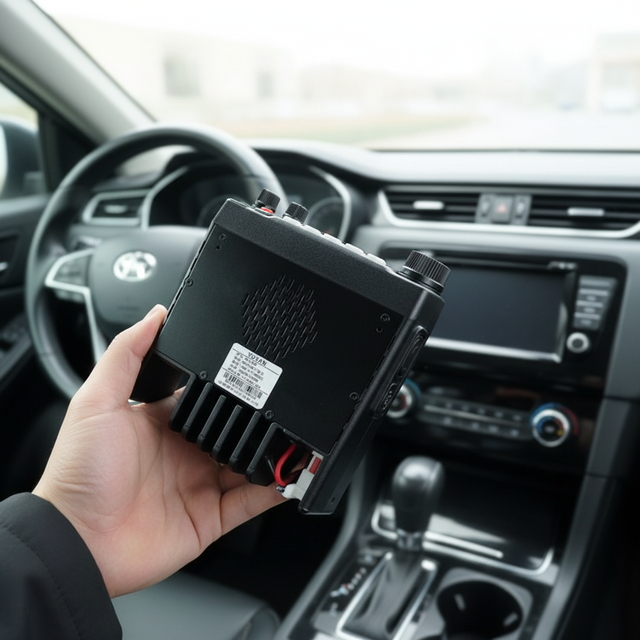 VHF UHF Two Way Car Radio with GPS IPX5 Water Resistance 80W High Power Vehicle Mounted Taxi Fleet Communication