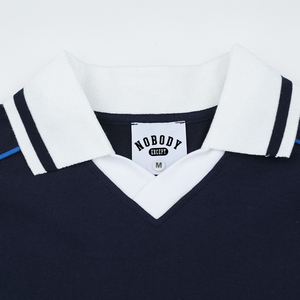 Camiseta Polo de Algodón de Lujo Personalizada, Camiseta Polo de Diseño con Bloques de Color y Cuello en V para Hombre - Product Image 3