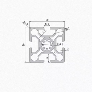 6063 serie 3030 4040 3030 4080 5050 T Slot in alluminio profilo assemblaggio accessori produttore <span class=keywords><strong>50x50</strong></span> profili di estrusione in alluminio - Product Image 3