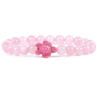 Bracelet en perles de pierres naturelles avec breloque tortue de mer turquoise, bijoux fantaisie en gros pour homme et femme, idéal pour les anniversaires